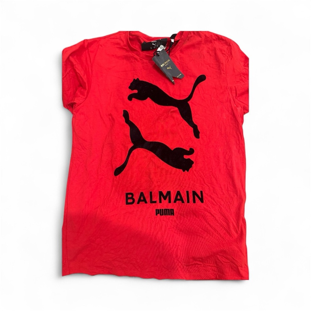 Balmain Red Short Sleeve Tee